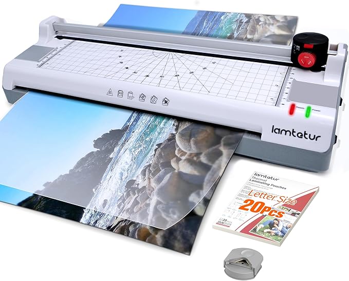 Thermal Laminator Machine 11X17 with 20pcs Letter Size Laminating Sheets,13inch Laminater for A3/A4/A6, Hot&Cold Lamination Machine for Office Home School Teacher Use,Paper Cutter, Corner Rounder