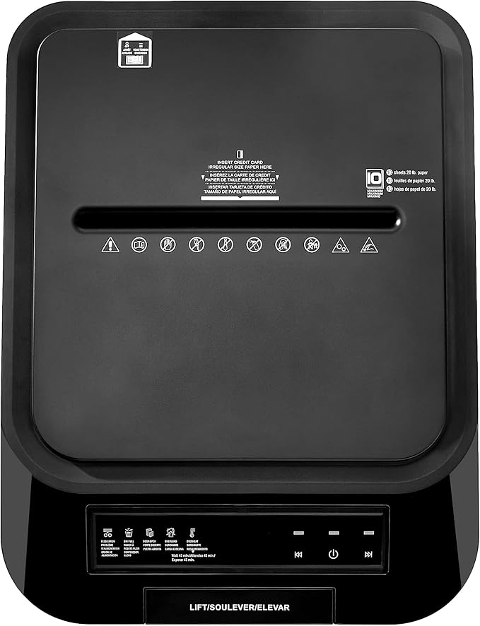 Amazon Basics 200-Sheet Auto Feed Crosscut Paper Shredder with Pullout Basket, Black