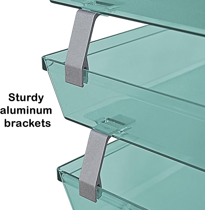 Acrimet 4 Tier Side Load Letter Tray Facility, Desktop File Organizer, A4 Letter Size Paper Organizer, Minimalist Storage Solution Paper Tray for Office, Home, Classroom (Plastic, Clear Green Color)