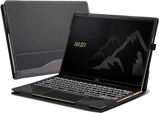 Laptop Cover for MSI Summit E13 Flip Evo Professional Laptop A11MT-022 /Summit E13 Flip Evo A12M / E13 FlipEvo A13MT 13" PU Leather Inside Pocket Cover (Gray)