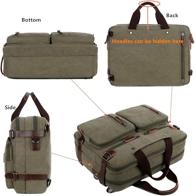 BAOSHA Convertible Briefcase Backpack 17 Inch Laptop Bag Case Business Briefcase HB-22