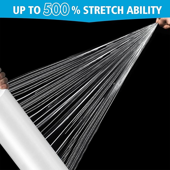 Bonison 18" x 2000' x 80 Shrink Wrap Pallet Wrap Stretch Film 20 Microns Thick Industrial Strength Shrink Film. Clear plastic polyethylene Machine Grade Stretch Film Wrap for Moving Packing Store