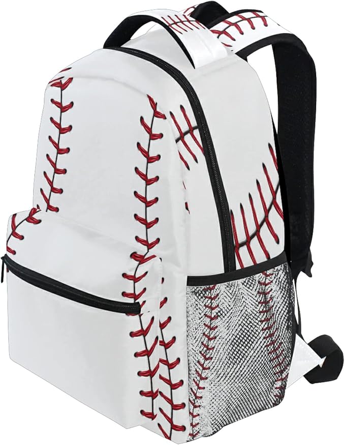 AUUXVA Sports Baseball Print School Backpack for Girls Boys Kids Laptop Backpack Travel Camping Daypack