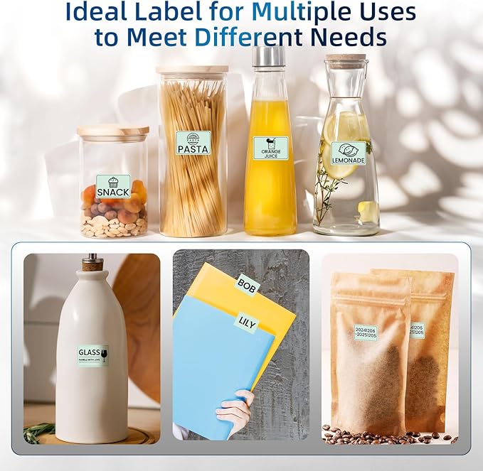 Phomemo Thermal Labels for M110/M120/M220/M150/M250/M221 Label Maker, Self-Adhesive Thermal Label 1.57"x1.18"(40x30mm),230 Labels/Roll, for Barcode,Address, Name, Small Bussiness and Home Use,Green