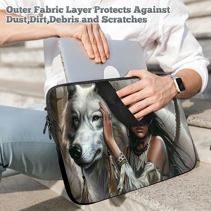 Universal Tablet Laptop Sleeve Case 10 inch, White Wolf Slim Carrying Case Durable Handbag Travel Laptop Bag for 7 to 10-inch Laptops/Notebook/Kids Tablet/ipad/eBook Readers
