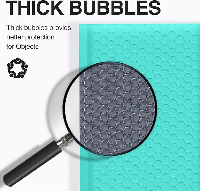 UCGOU Bubble Mailers 8.5x12 Inch Teal 25 Pack Usable Size 8.5x11 Poly Padded Envelopes #2 Medium Mailing Opaque Packaging Postal Self Seal Waterproof Boutique Shipping Bags for Clothes Makeup