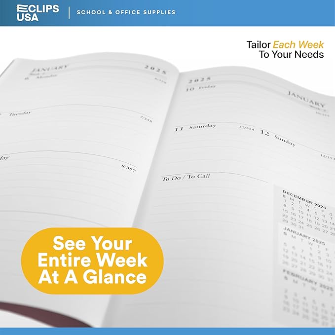 Weekly Planner 2025, Planner, 2025 Weekly Planner, 2025 Planner Weekly And Monthly, 3” x 6”, Weekly Pages, 12 Black 6 Brown 6 Burgundy, (24 Pack, 3 X 6)