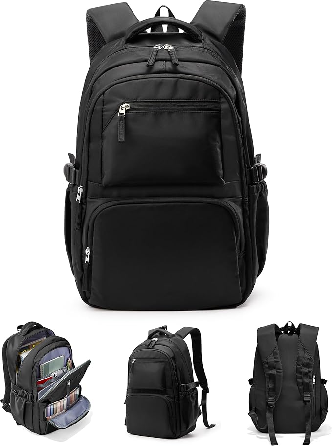 Lightweight School Backpack, College Bookbag for Boys Girls, 15.6 Inch Laptop Work Bag, Gym Backpack for Men Women, Waterproof Backpack for Campus School, Business, Large Backpack for Boys