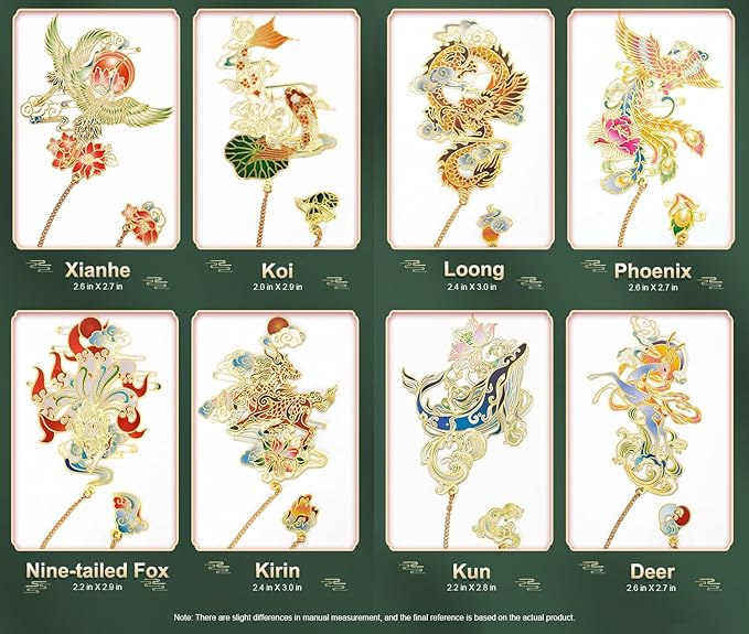 MOZART Kunai Chinese Style Brass Bookmark Classical Mythological Characters Mountain and Sea Sutra Series Creative Cultural Copper Bookmark Metal Bookmarks