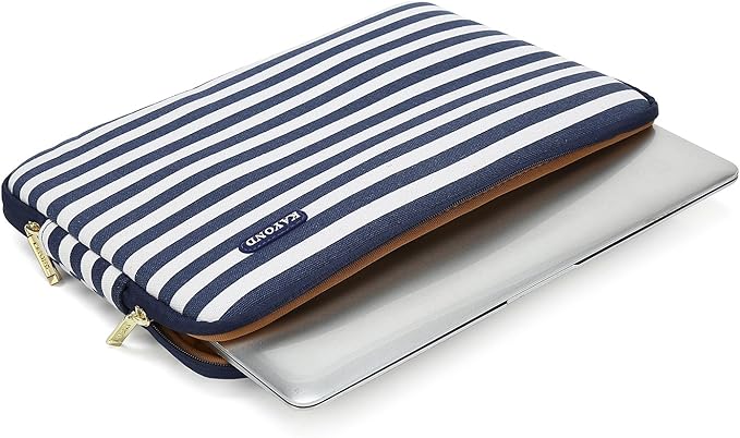 Kayond Canvas Water-Resistant 13 inch Laptop Sleeve -13 inch 13.3 inch Laptop case,12.9 inch Tablet Case Compatible MacBook(13-13.3 inches, Breton Stripe)