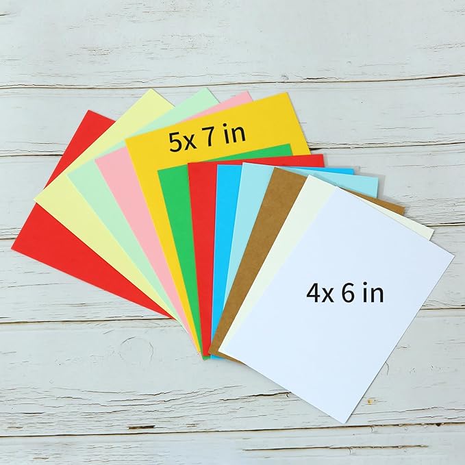 50 Pack 4x6 Kraft Cardstock Paper, Thick Index Card for Printer, 92lb/250GSM Heavyweight Blank Card, Postcards, Wedding Invitation, DIY Crafting, Greeting Card Making