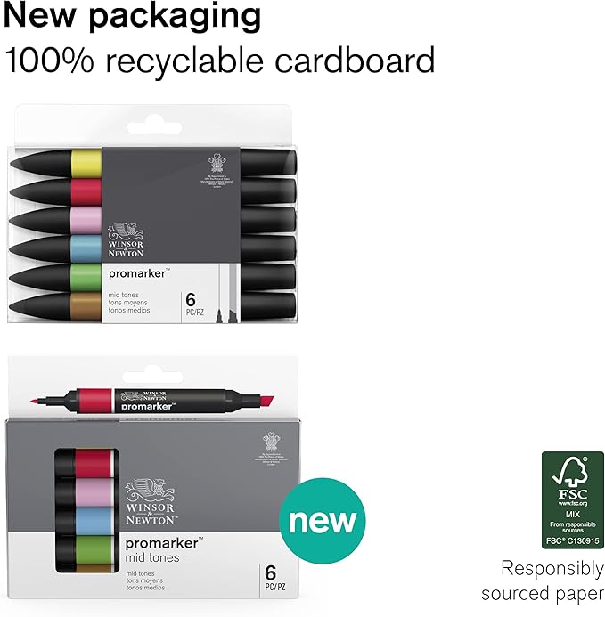 Winsor & Newton ProMarker Set, 6 Count, Landscape
