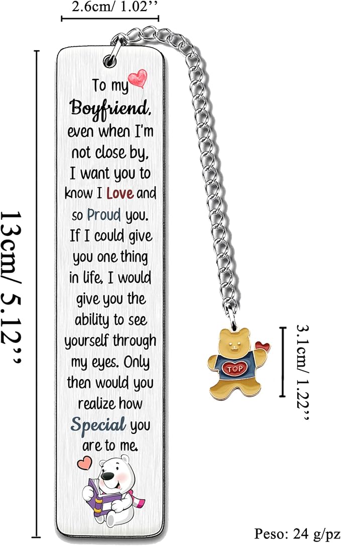 Boyfriend Bookmarks Birthday Gift Man Christmas Encourage Bookmark Valentines Day Distance I Love You Present Appreciate Engagement Teens Love Reminder Keepsakes Sweet I Love Proud of You for Him