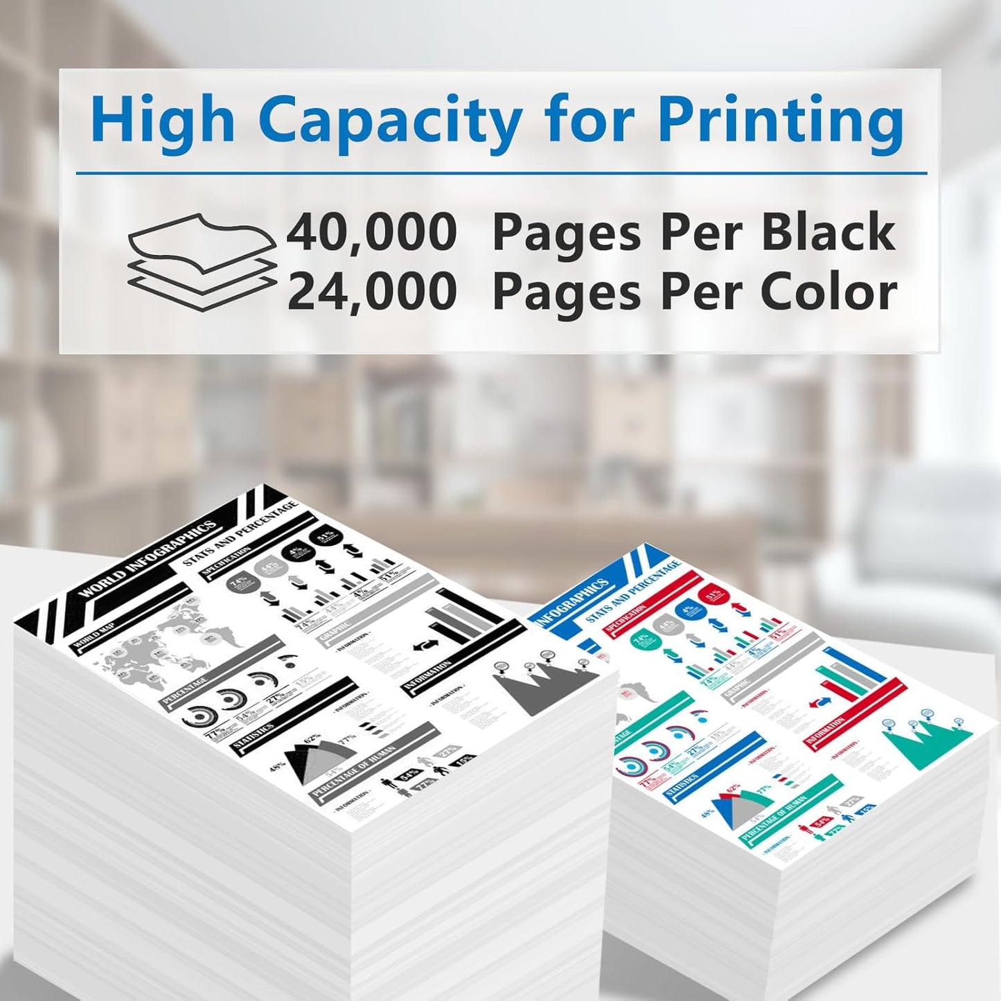 High Yield MX60NT MX-60NT Toner Cartridge MX-60NTBA MX-60NTCA MX-60NTMA MX-60NTYA Compatible with Sharp MX-2630 MX-3050 MX-3570 MX-4050 MX-4070 MX-6070 Printer (4-Pack, Black/Cyan/Magenta/Yellow)