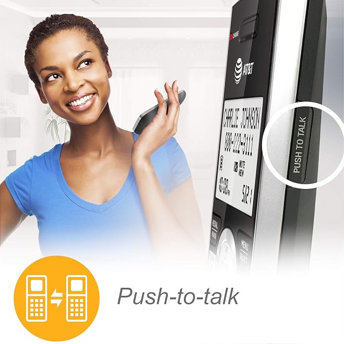 AT&T CL84307 Dect 6.0 Expandable Corded/Cordless Phone with Smart Call Blocker, Silver/Black with 3 Handsets