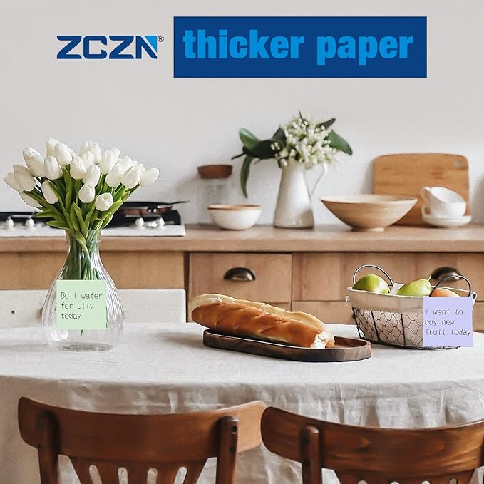 ZCZN Small Sticky Notes, 2in x 2in, 100 Sheets/Pad, 8 Pads/Pack, White