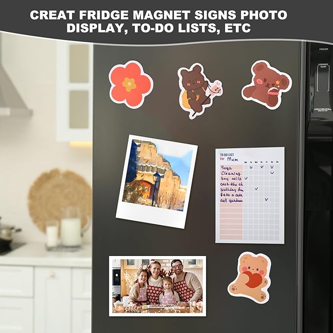 Magnetic Sheets with Adhesive Backing, 8" x 10", 5 Pack Flexible Magnet Sheets with Adhesive for Crafts, Photos and Die Storage - Peel and Stick Magnetic Tape Paper, Easy to Cut into Any Size