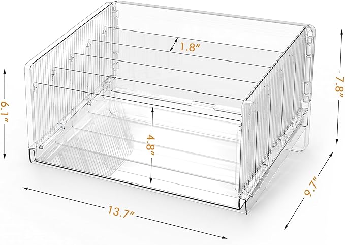 File Sorter Organizer, 5 Sections Acrylic Letter Tray for Desk, Mail Organizer Letter Holder for Envelopes, Mail, Electronics (2 PCS)