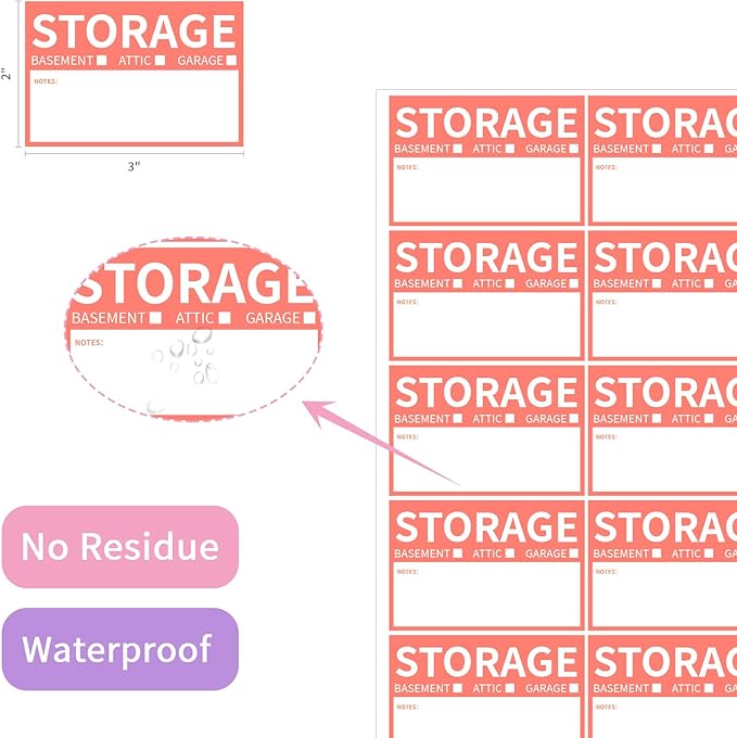 600 Pcs 2” x 3’’ Removable Home Moving Box Packing Labels for 1/2/3/4 Bedroom Rooms, 9 Designs Pre-Printed Color-Coded Moving Stickers Including Fragile 、Heavy and Blank Moving Labels for Boxes