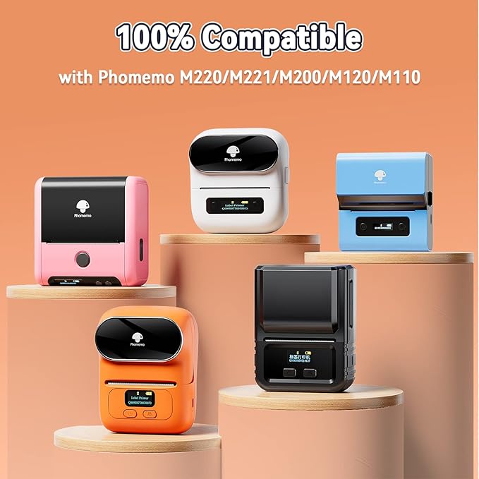Phomemo Thermal Labels for M110/M120/M220/M150/M250/M221 Label Maker, Self-Adhesive Thermal Label 1.57"x1.18"(40x30mm),230 Labels/Roll, for Barcode,Address, Name, Small Bussiness and Home Use,Kahia
