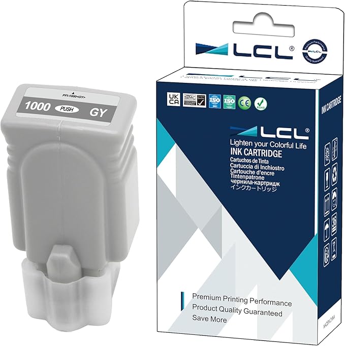 LCL Compatible Ink Cartridge Pigment Replacement for Canon PFI-1000 GY PFI-1000GY 0552C002 imagePROGRAF PRO-1000(1-Pack Grey)