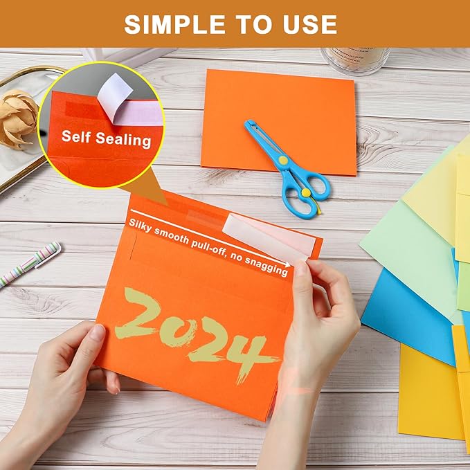 10 Assorted Colors Blank Note Cards and Envelopes 4 x 6 Heavyweight Folded Cardstock and A4 Envelopes Self Seal 20 Packs for Birthday, Invitations, Wedding, DIY Greeting Cards, Party