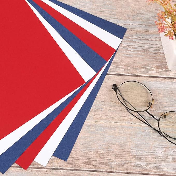 30 sheets Cardstock Paper 8 1/2 x 11 Inches for Crafts and Invitations (White/Red/Blue)