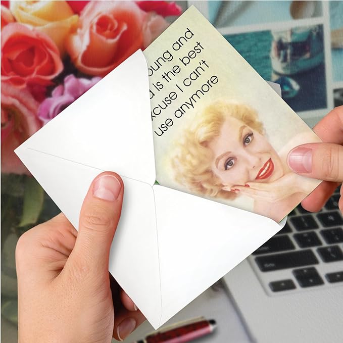 NobleWorks - Humorous Birthday Greeting Card with 5 x 7 Inch Envelope (1 Card) Bday Best Excuse C3652BDG