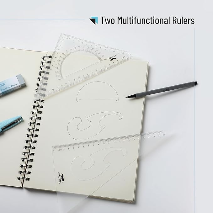 Mr. Pen- Triangle Ruler, 2 Pack, 22&15cm, 30/60 & 45/90, Right Triangle Ruler for Drawing, 30/60 Degree Triangle Plastic, 30 60 90 Triangle, Drawing Triangle Angle, 45 Degree Triangle Ruler