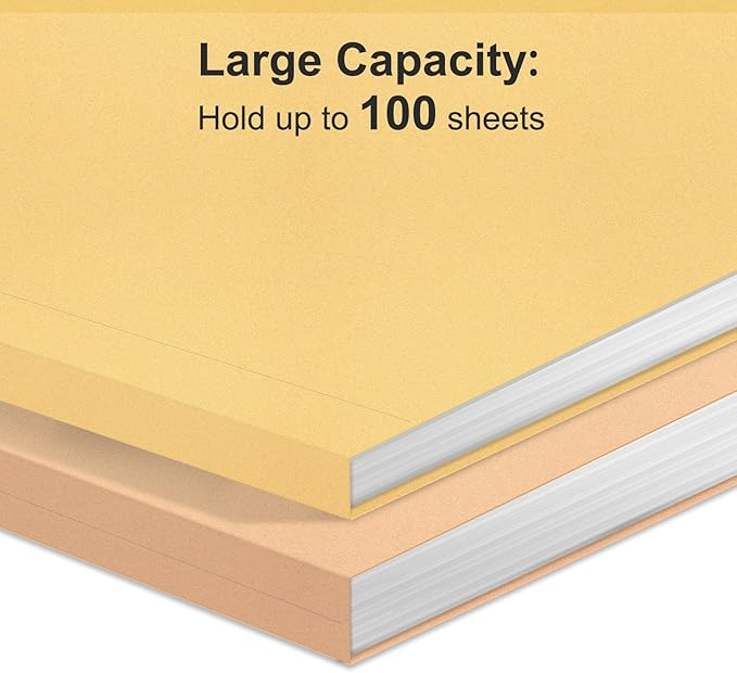 ViVin File Folders, Fits 8.5 x 11 Letter Size Paper, 1/3-Cut Tabs, 36 Pack Manilla Colored File Folders, Perfect for Home, Office, and School Documents File Paper(Assorted)