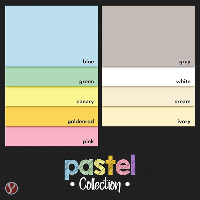 Assorted Pastel Colored Paper – Assortment of 9 Colors for Arts and Crafts, Invitations, Flyers, Posters, Decorations | Regular 20lb Bond (75gsm) | 8.5" x 11" | 25 Each Color (225 Sheets Total)