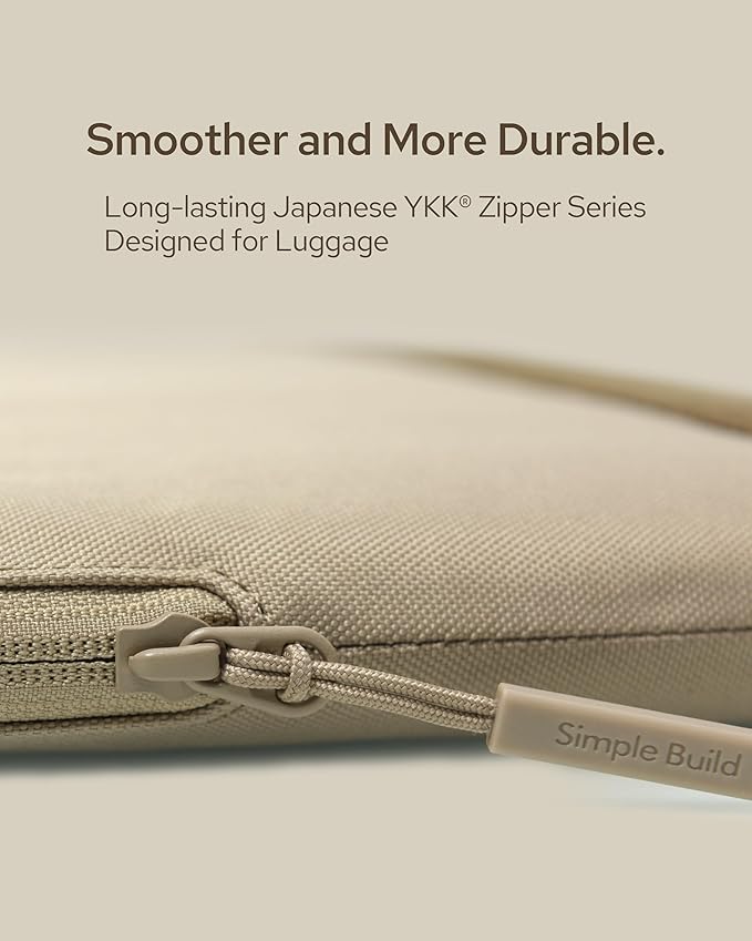 Slim Laptop Sleeve with a Back Zipper Pocket Designed for M1/M2/M3 MacBook Pro/Air (Latte, for 14.2-inch MacBook Pro (M1/M2/M3))