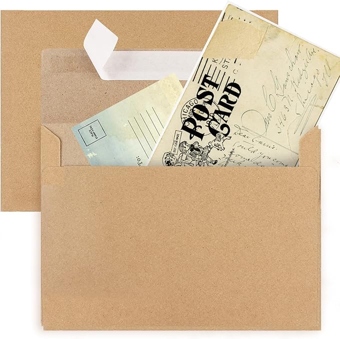 50 Pack Kraft Envelopes,A7 Envelopes,5x7 Envelopes for Invitations,Wedding, Baby Shower,Brown Kraft Envelopes for Personalize Gift Cards, Birthday Party