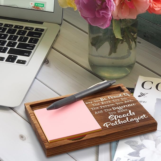 Speech Language Pathologist Appreciation Gifts, Thank You Gifts for Speech Language Pathologist, Speech Pathologist Gifts for Women, Men, SLP Gifts Self-Stick Note Pad Holders ZSS7