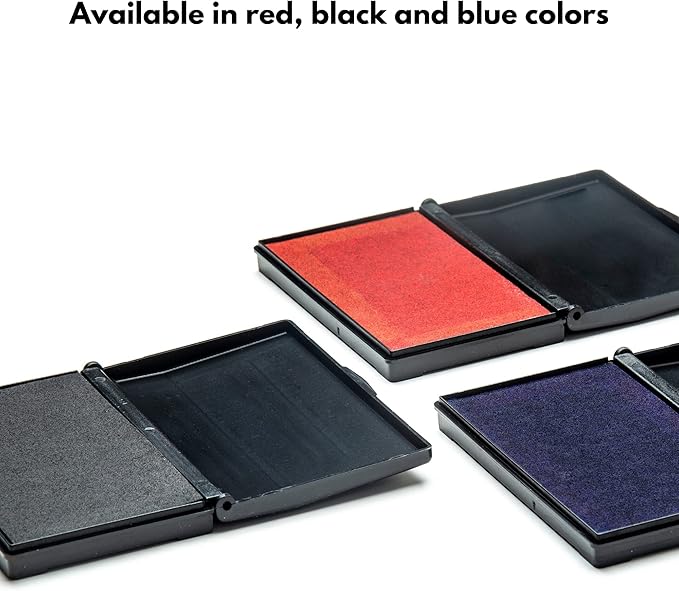 Ink Pad for Rubber Stamps, Stamp Pad for Clear Impression Stamping, Quality Felt Pad Black Ink, Red Ink, Blue Ink (Black, S (2 * 3.5))