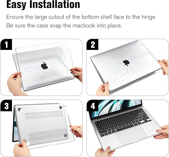 Fintie Case for MacBook Air 13.6 Inch A3113 A2681 (2022 2023 2024 Release) - Snap On Hard Shell Cover for MacBook Air 13.6" M2 M3 Chip with Liquid Retina Display and Touch ID (Meteor)