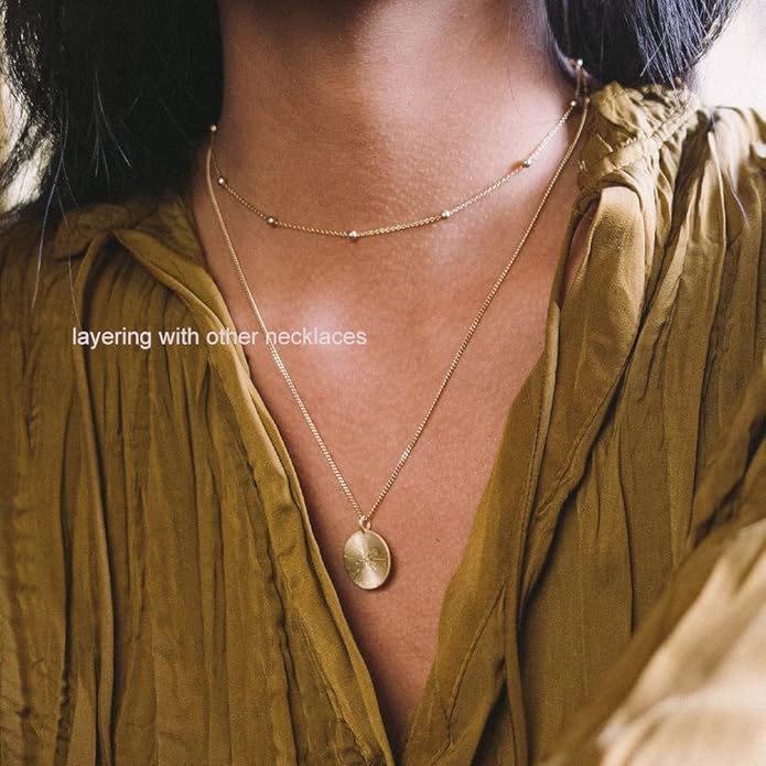 Herringbone Necklace for Women,Dainty Gold Necklace,14k Gold Plated Snake,Gold Chain Choker Necklaces,Simple Gold Layered Necklaces,Gold Jewelry Gift for Women