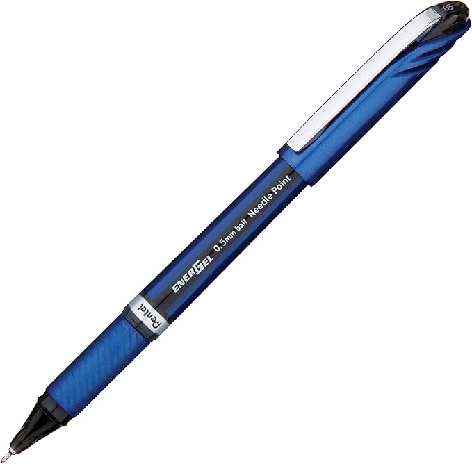 Pentel EnerGel NV Liquid Gel Pen, 0.5mm, Needle Tip, Black Ink, 4 Pack (BLN25BP4A)