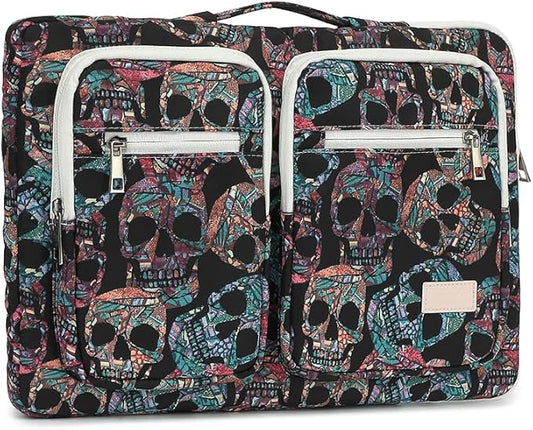 canvaslife 360° Protective Laptop Sleeve Case Bag Cover with Handle For iPad 12.9 inch,MacBook Pro Air 13" and 12.5 inch-13.3 inch Laptop (Skull)