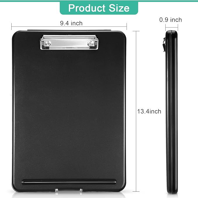 Geyee 16 Pcs Clipboards with Storage Letter Size Foldable Nursing Clipboard Storage with Pen Holder Plastic Storage Clip Board with Low Profile Clip for Student Teacher Nurse Office 9.4 x 13.4 Inch