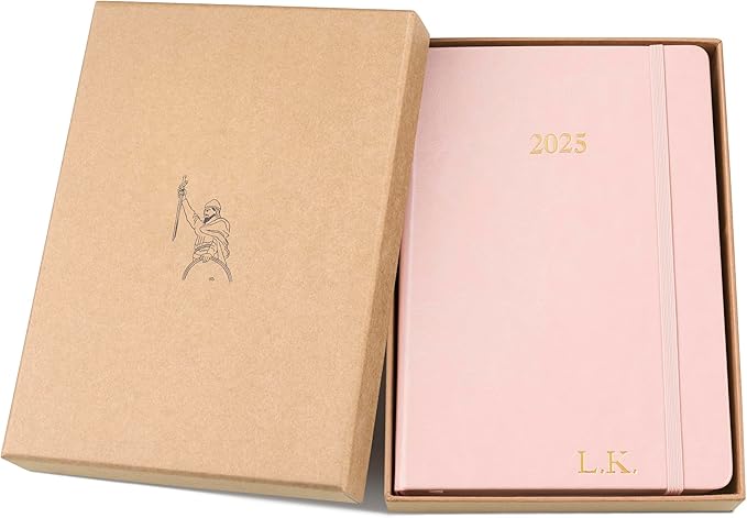 Wykeham's Executive 2025 Daily Journal Planner – Customization Available (Personalized Rose, 8.5"×5.5")