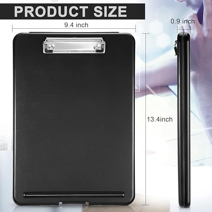 Geyee 8 Pcs Clipboards with Storage Letter Size Foldable Nursing Clipboard Storage with Pen Holder Plastic Storage Clip Board with Low Profile Clip for Student Teacher Nurse Office 9.4 x 13.4 Inch
