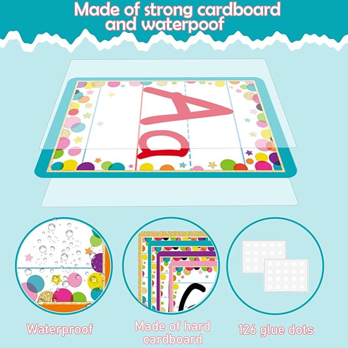 Bulletin Board Letters - ABC Alphabet Poster Classroom Decorating Set Toddler English Poster Kindergarten Elementary Classroom Nursery Home Wall Decoration（Multicolored Confetti）
