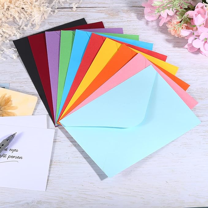 PATIKIL Mini Envelopes, 50 Pack Gift Cards Business Cards Envelope for Greeting Weddings, Green