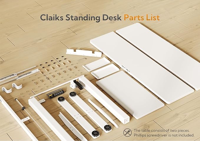 Standing Desk with Keyboard Tray, Electric Standing Desk Adjustable Height, 48x24 Inches Sit Stand up Desk with Splice Board, Raising Desk for Home Office, White