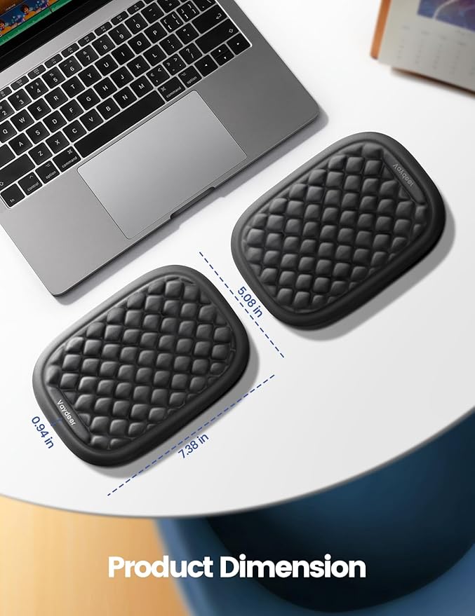 [Upgraded Larger and Thicker] Vaydeer Elbow Rest Pad, Desk Wrist Rest Memory Foam Armrest, Ergonomic Mouse Cushion Support, Wrist Pain Relief for Computer Laptop Working Typing Gaming Office-Gray