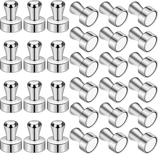 LOVIMAG 30 Pcs Refrigerator Magnets, Fridge Magnets, Strong Whiteboard Magnets, Magnetic Push Pins, Strong Metal Magnets for Fridge, Whiteboard, Office, Classroom, Map, Kitchen