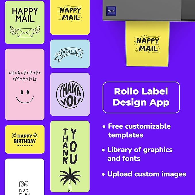 Rollo USB Shipping Label Printer - Commercial Grade Thermal Label Printer for Shipping Packages - High Speed Direct Thermal 4x6 Label Printer
