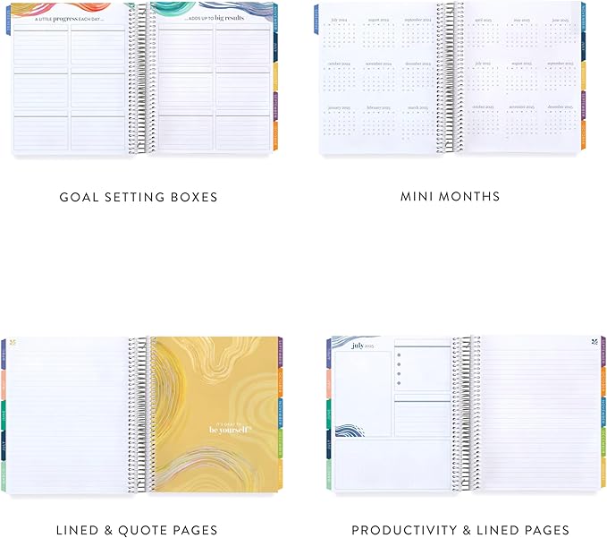 Erin Condren 12-Month Spiral Life Planner (Jan 2025 - Dec 2025) | 7x9 Weekly Planner with Monthly Calendars | Wildflowers Covers, Evolve Interior, Vertical Layout, Platinum Coil