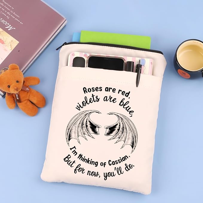 Roses are Red Violets are Blue Books Lover Gift Bat Boys Book Sleeve Book Merch Gift for Fans (Thinking of Cassian-b)